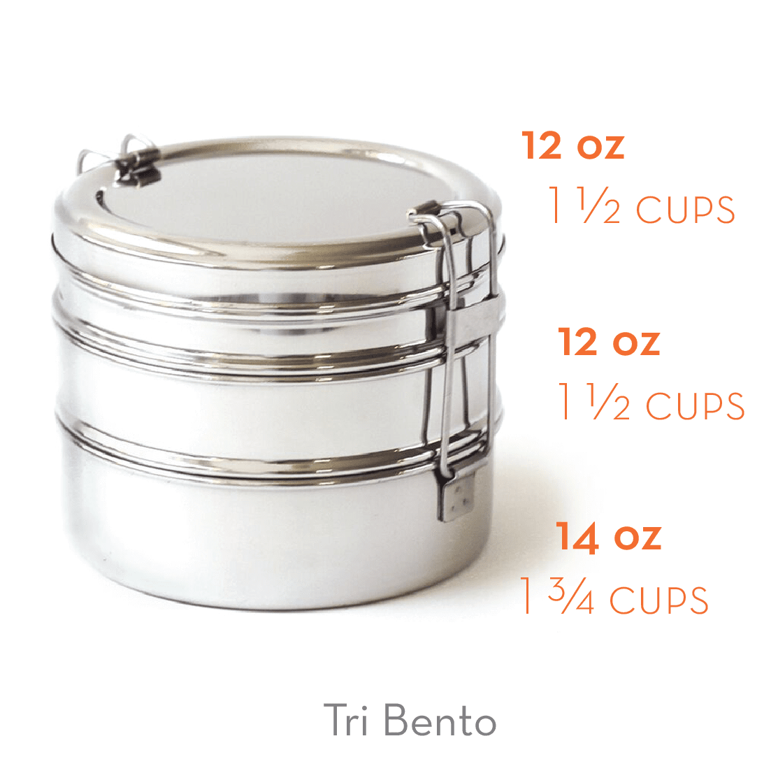 ECOlunchbox Three in One Stainless Steel Food Container Set